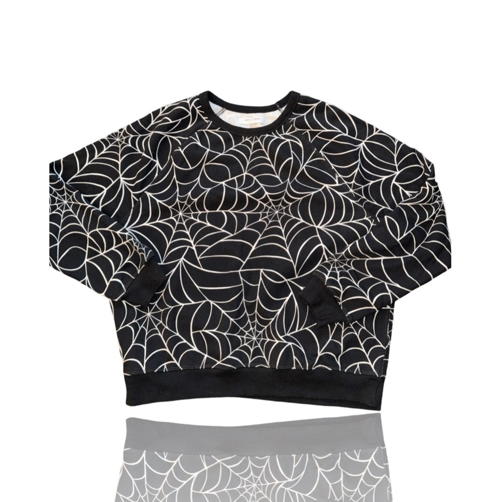 Grayson Threads All Over Spider-Web Print Sweatshirt: Womens Medium: Halloween